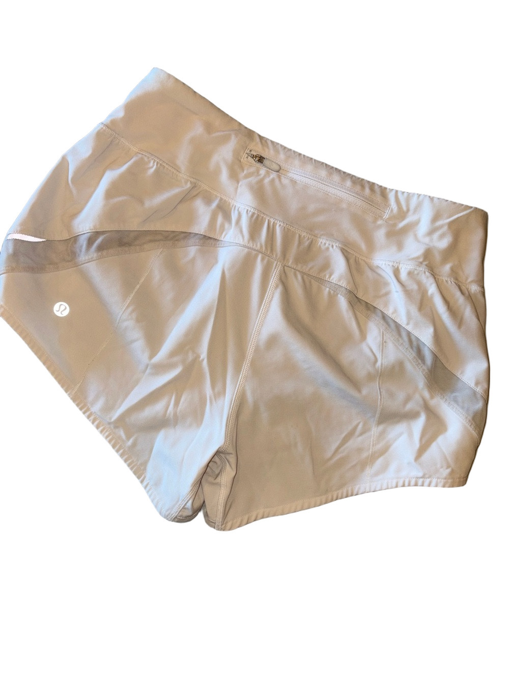 Lululemon White Lined Running Shorts Size 4